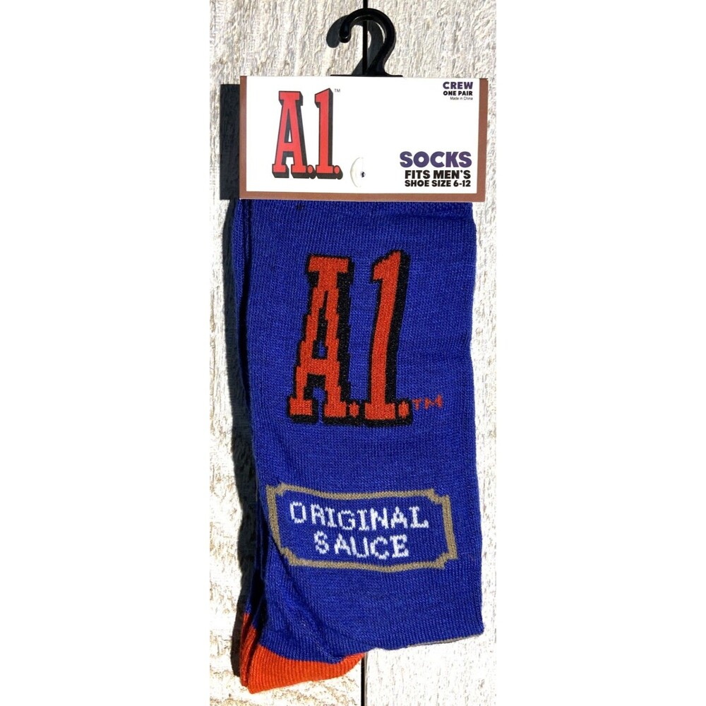 A1 Sauce Print Novelty Crew Socks - Men’s Size 6-12 - D015